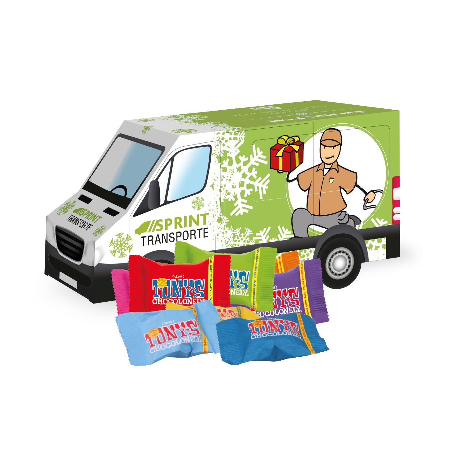 3D Weihnachts Transporter Tony's Schokolade, inkl. 4-farbigem Druck 3D Weihnachts Transporter Tony's Schokolade, inkl. 4-farbigem Druck