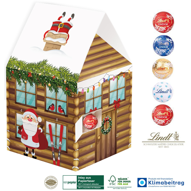 Adventshaus Lindt „Edition“ Organic, inkl. 4-farbigem Druck