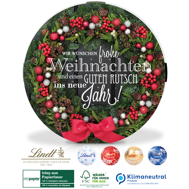 Adventskalender Organic Lindt Centro, inkl. 4-farbigem Druck Adventskalender Organic Lindt Centro, inkl. 4-farbigem Druck