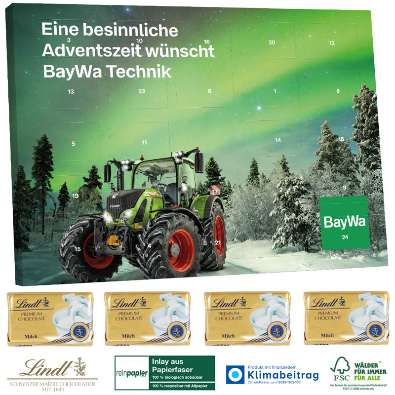 Tisch-Adventskalender Lindt Select Edition Organic, inkl. 4-farbigem Druck Tisch-Adventskalender Lindt Select Edition Organic, inkl. 4-farbigem Druck