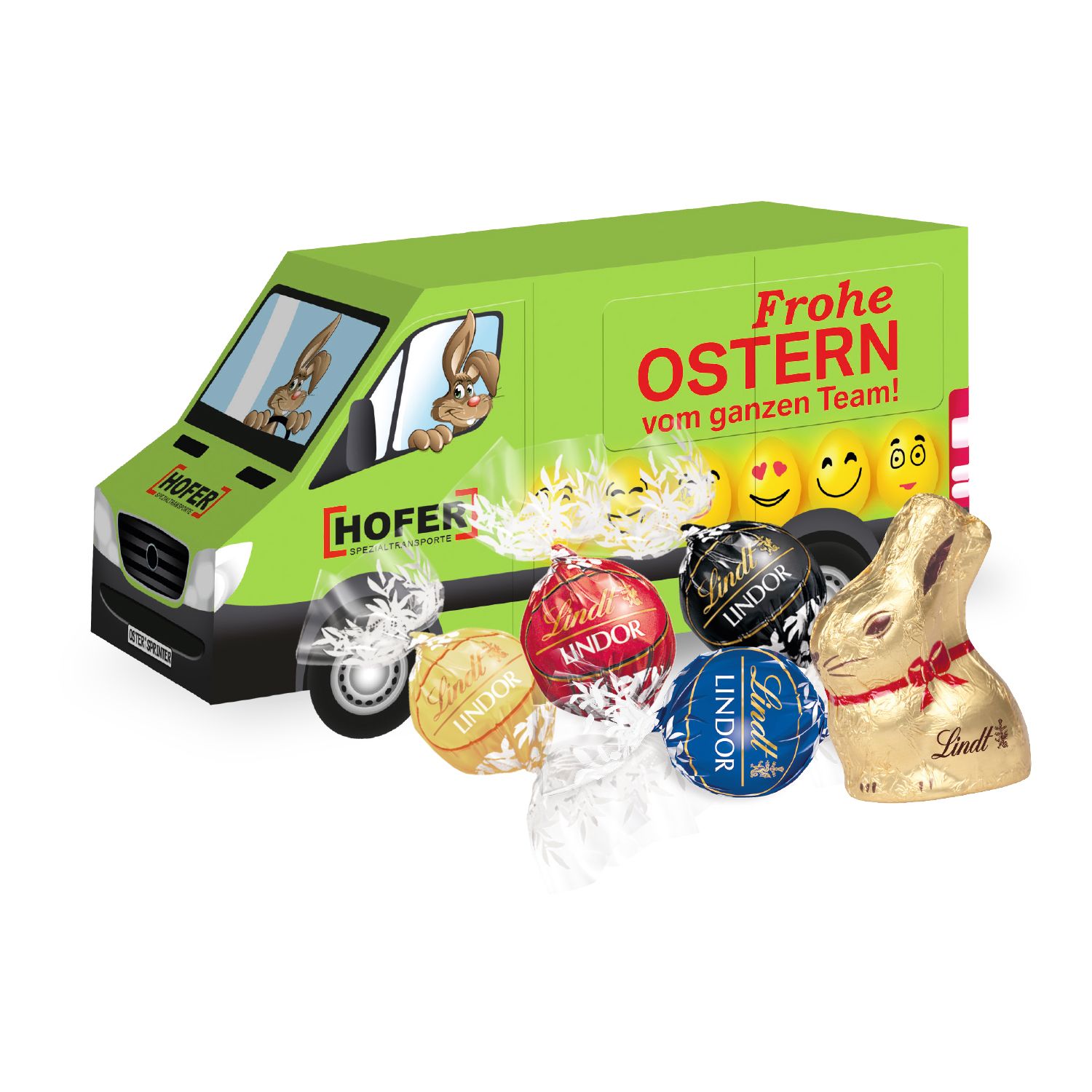 Oster-Transporter Lindt Lindor, inkl. 4-farbigem Druck Oster-Transporter Lindt Lindor, inkl. 4-farbigem Druck
