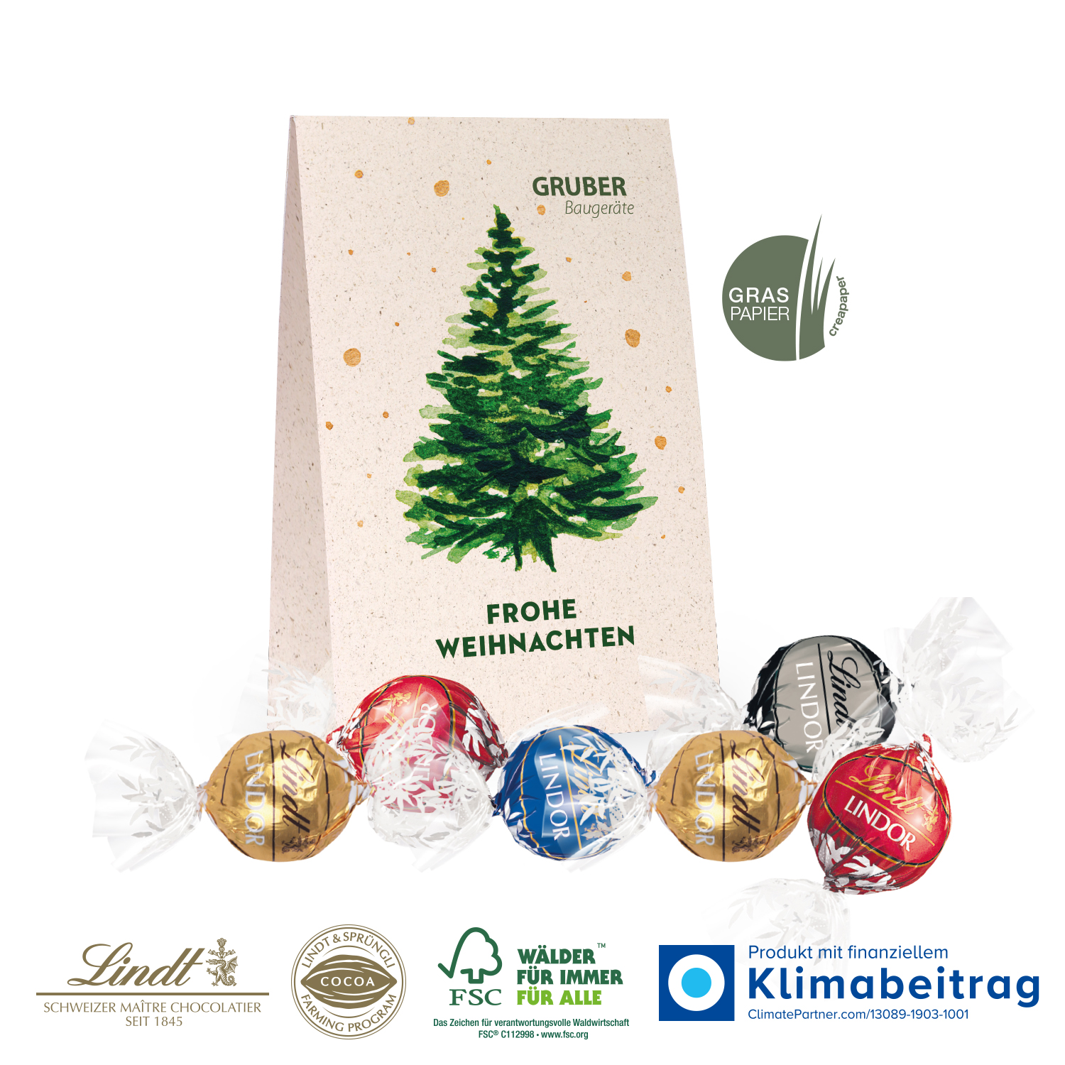 Werbetasche mit Lindt Lindor, inkl. 4-farbigem Druck Werbetasche mit Lindt Lindor, inkl. 4-farbigem Druck