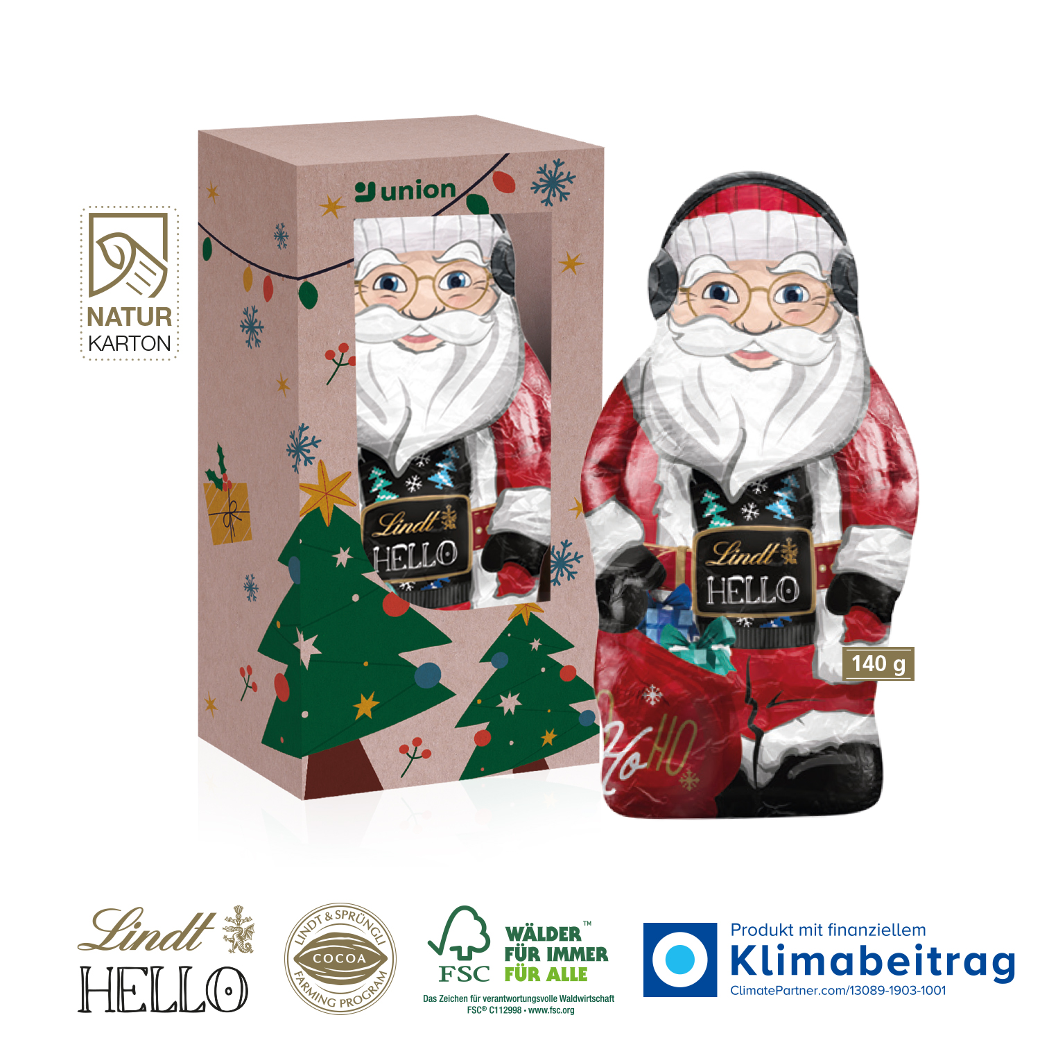 HELLO XMAS Santa 140 g, inkl. 4-farbigem Druck