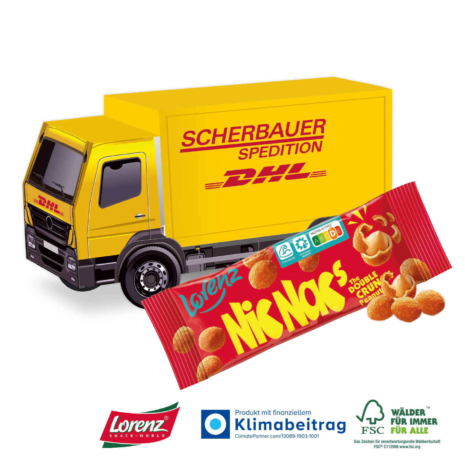 3D Präsent LKW Lorenz Nic Nac´s, inkl. 4-farbigem Druck