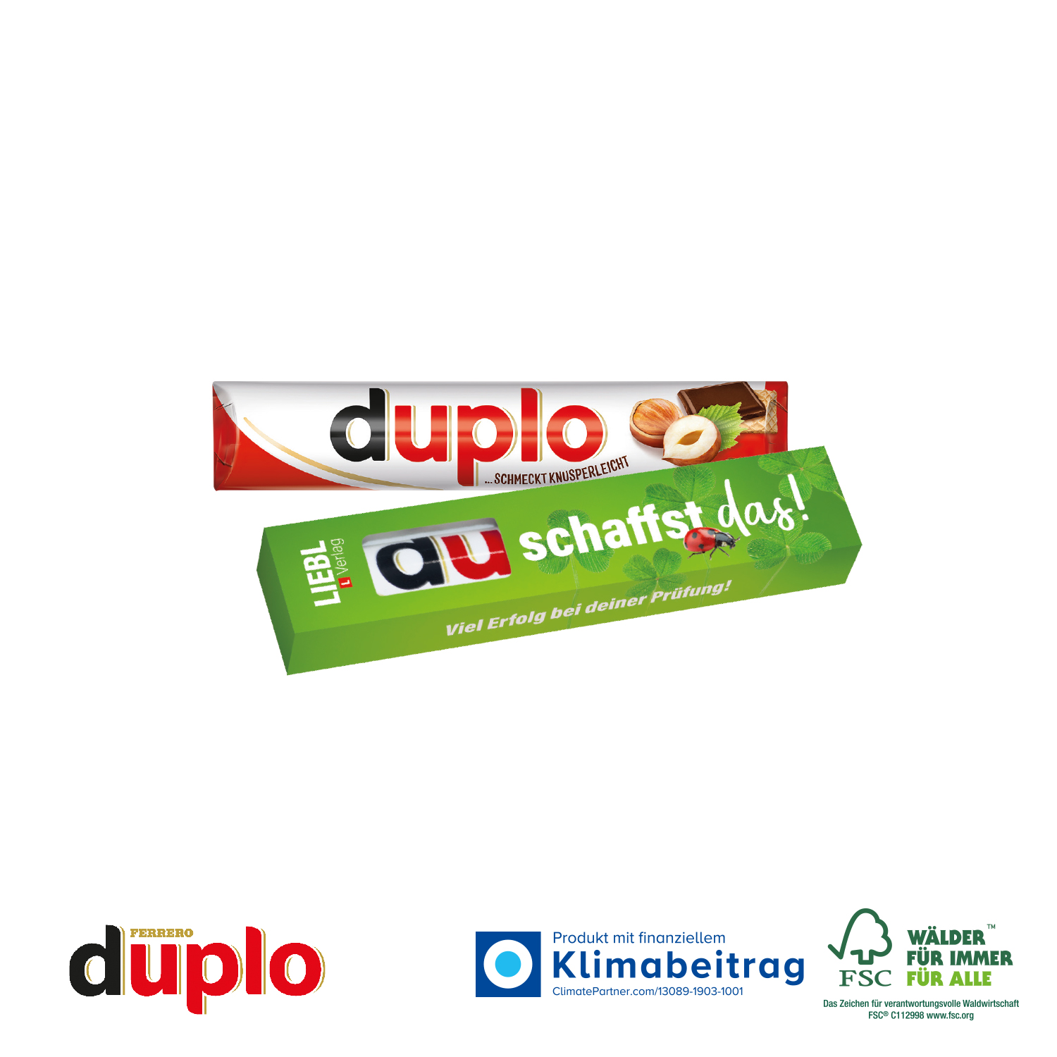 Duplo in Werbekartonage, inkl. 4-farbigem Druck Duplo in Werbekartonage, inkl. 4-farbigem Druck