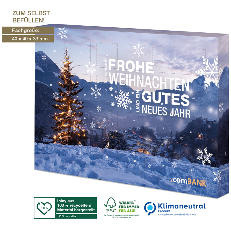 Adventskalender Universal zum selbst Befüllen, inkl. 4-farbigem Druck Adventskalender Universal zum selbst Befüllen, inkl. 4-farbigem Druck