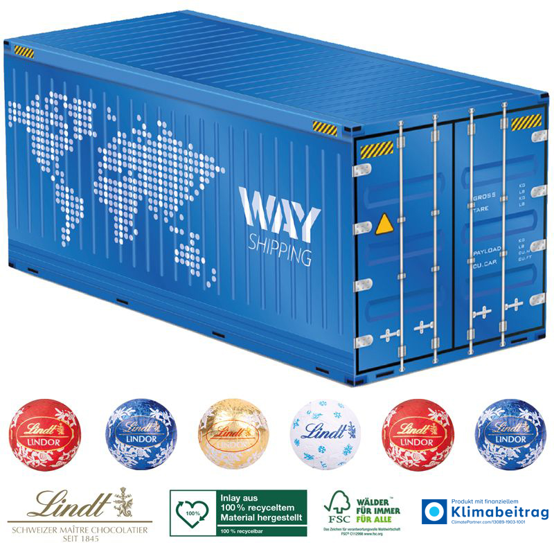3D Adventskalender Container mit Lindt Minis, inkl. 4-farbigem Druck 3D Adventskalender Container mit Lindt Minis, inkl. 4-farbigem Druck
