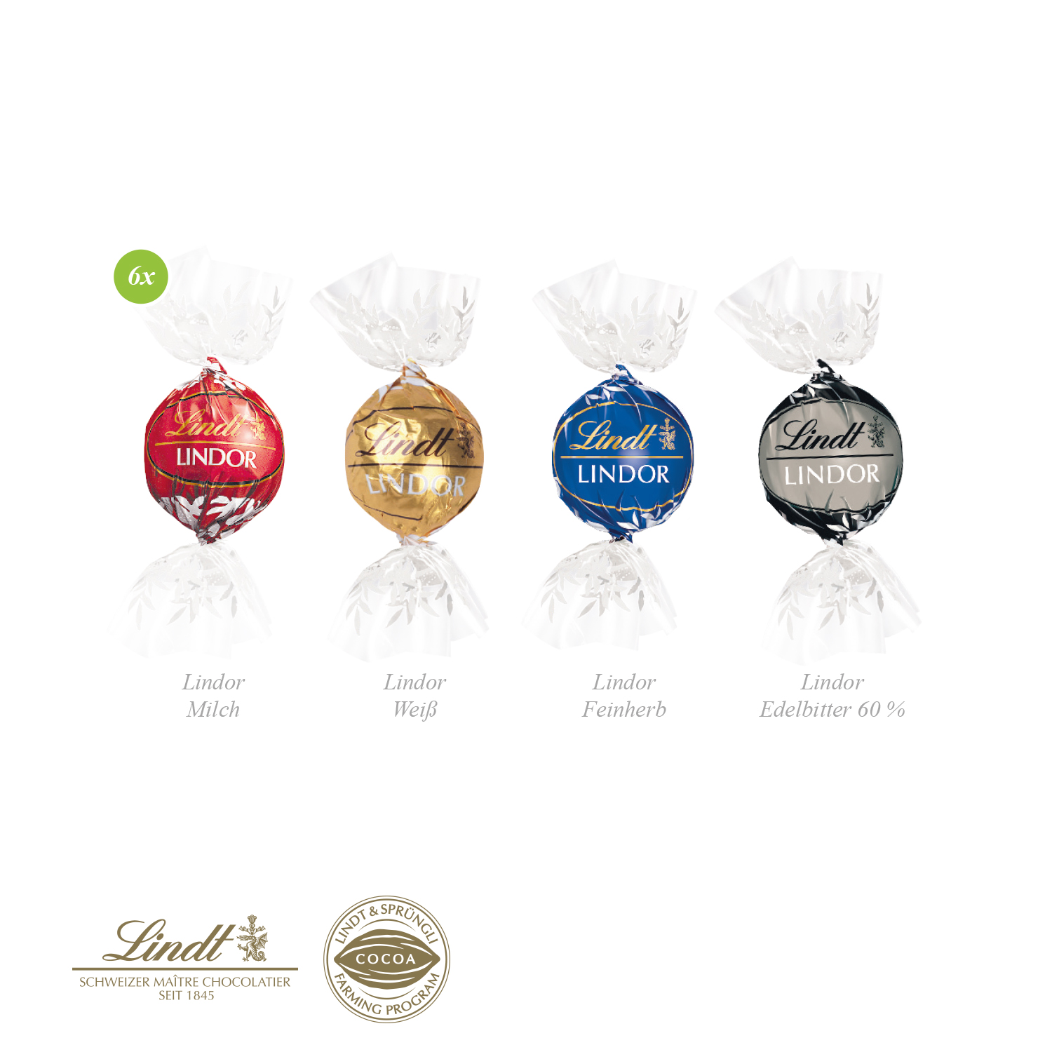 Kissenverpackung „Creative“ mit Lindt Lindor, inkl. 4-farbigem Druck Kissenverpackung „Creative“ mit Lindt Lindor, inkl. 4-farbigem Druck