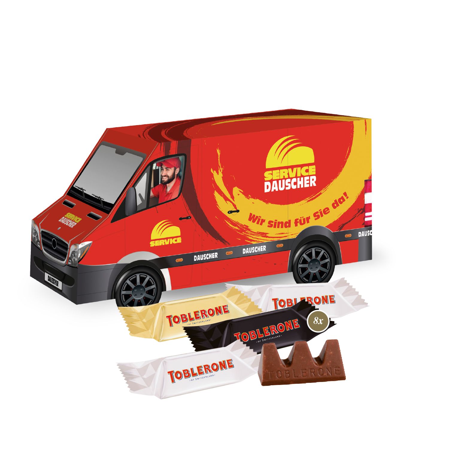 3D Präsent Transporter TOBLERONE Minis, inkl. 4-farbigem Druck