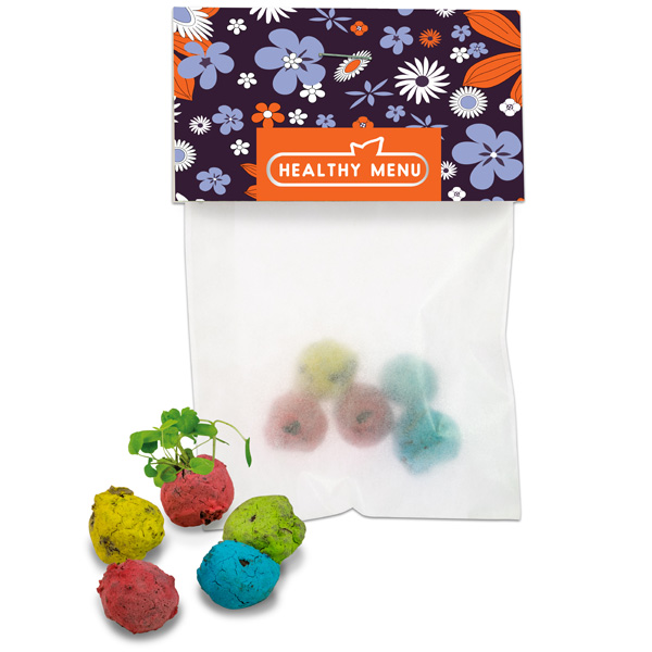 Bunte Mini Flower-Balls Bunte Mini Flower-Balls, inkl. 4-farbigem Druck
