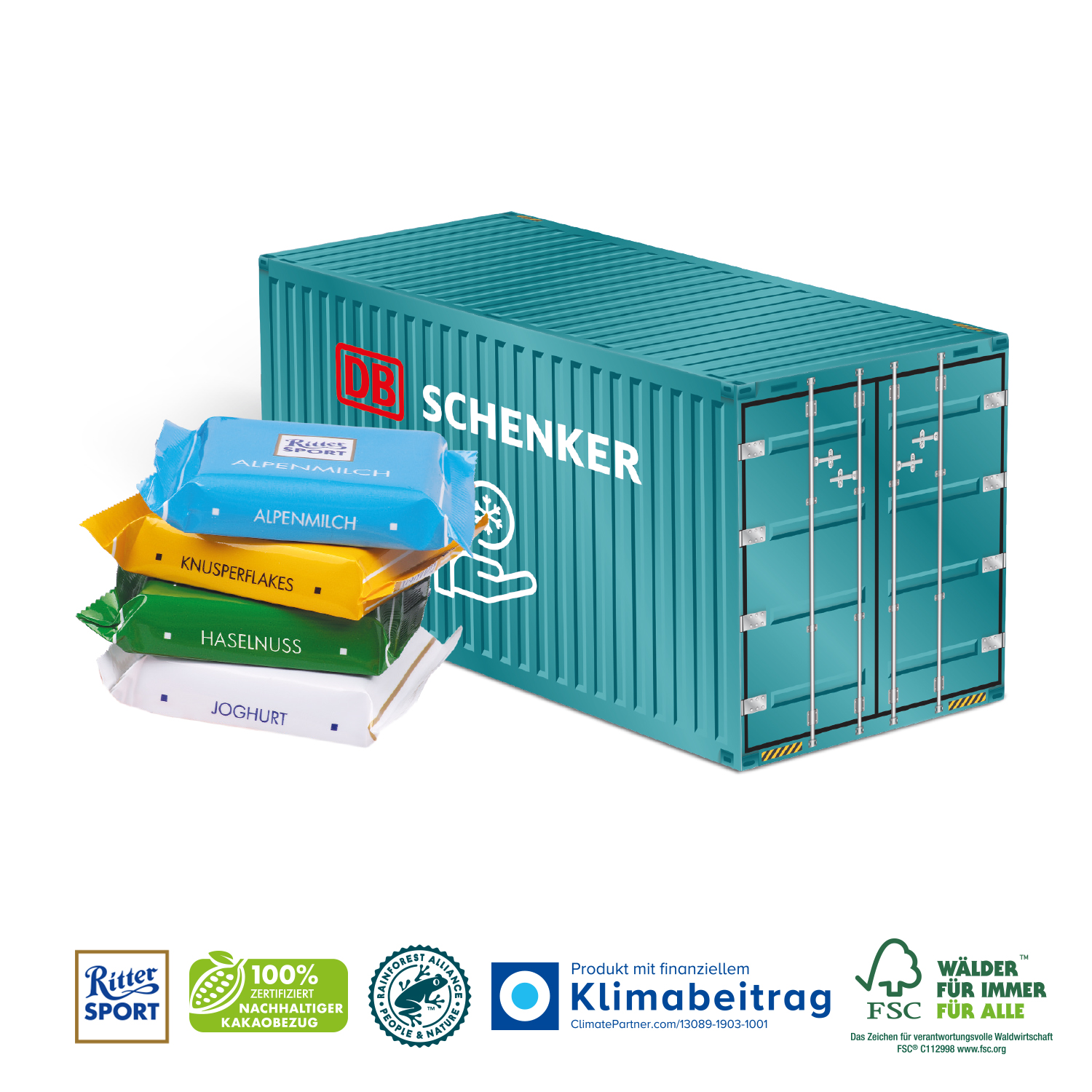 3D Präsent Container Ritter SPORT Minis, inkl. 4-farbigem Druck 3D Präsent Container Ritter SPORT Minis, inkl. 4-farbigem Druck