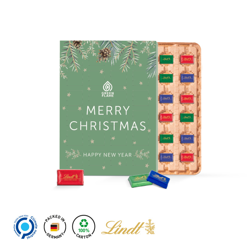 Marken Wand-Adventskalender Eco Papierblister mit Lindt, inkl. 4-farbigem Druck Marken Wand-Adventskalender Eco Papierblister mit Lindt, inkl. 4-farbigem Druck
