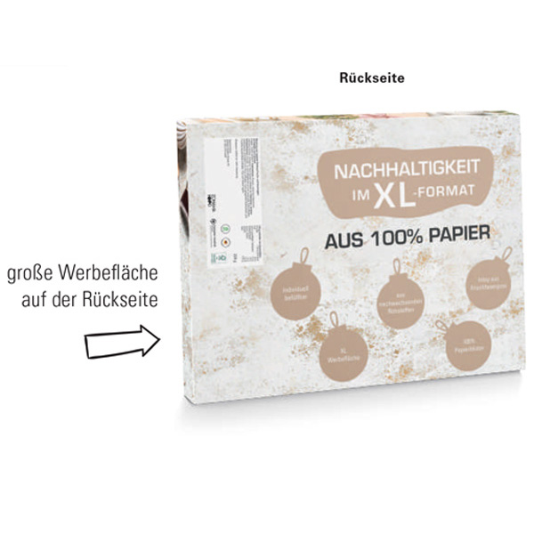 Adventskalender Eco XL mit Lindor Kugeln (komplett aus Papier), inkl. 4-farbigem Druck Adventskalender Eco XL mit Lindor Kugeln (komplett aus Papier), inkl. 4-farbigem Druck
