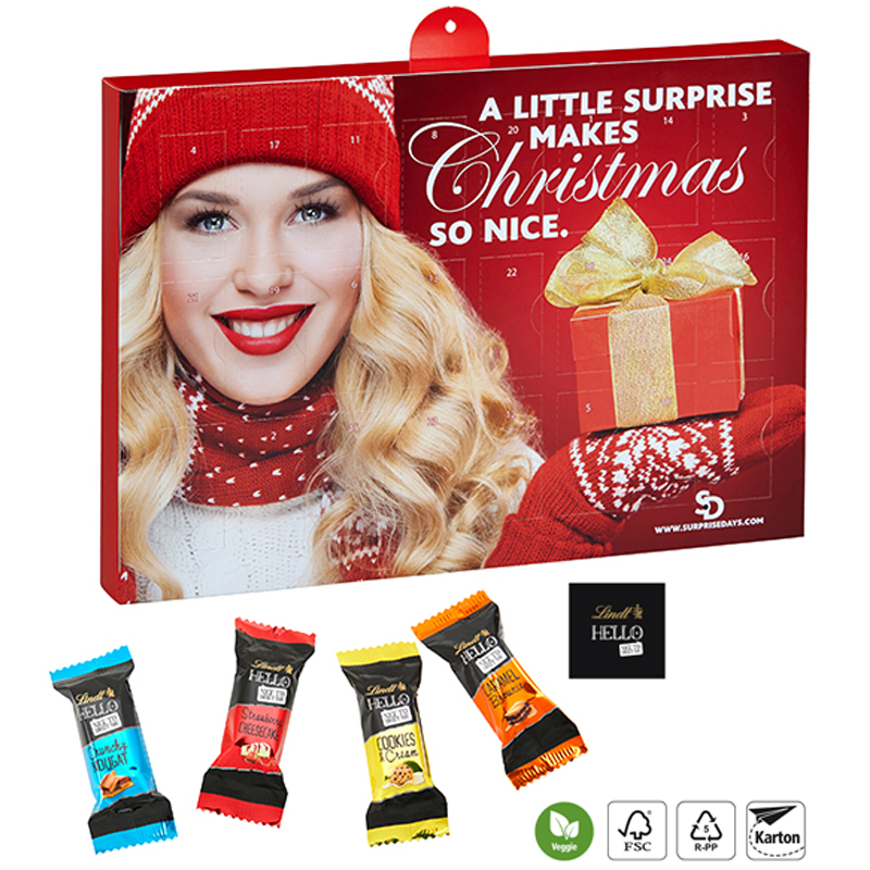 Premium Präsent-Adventskalender Lindt HELLO Mini Stick Mix, inkl. 4-farbigem Druck Premium Präsent-Adventskalender Lindt HELLO Mini Stick Mix, inkl. 4-farbigem Druck