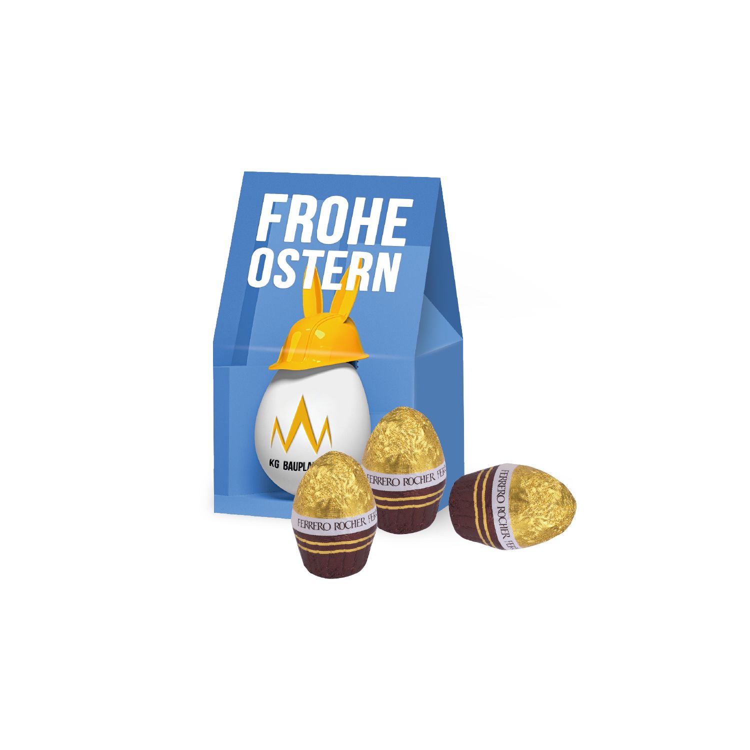 Businesspräsent „Selection Mini“ mit Ferrero Rocher Ostereier, inkl. 4-farbigem Druck Businesspräsent „Selection Mini“ mit Ferrero Rocher Ostereier, inkl. 4-farbigem Druck