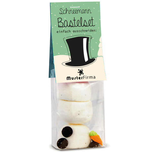 Naschbeutel Schneemann, inkl. 4-farbigem Druck 