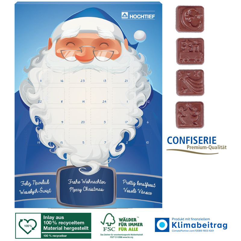 Wand-Adventskalender Classic Design, inkl. 4-farbigem Druck Wand-Adventskalender Classic Design, inkl. 4-farbigem Druck