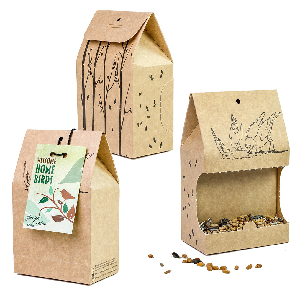Vogelfutter TO-GO, inkl. 4-farbigem Druck  Vogelfutter TO-GO, inkl. 4-farbigem Druck