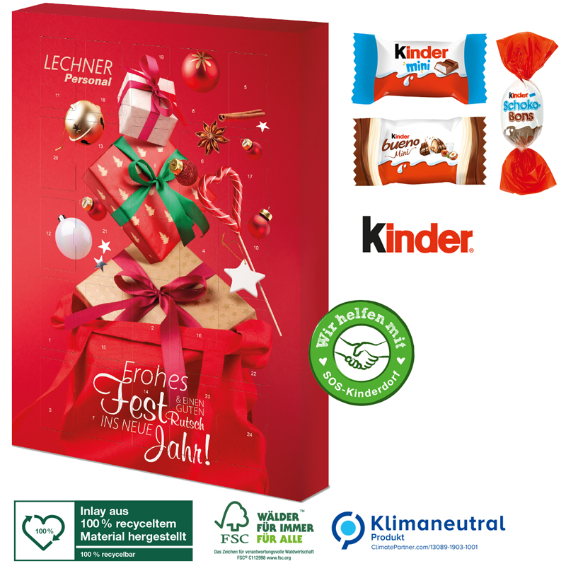 Adventskalender kinder® „Happy Moments“, inkl. 4-farbigem Druck Adventskalender kinder® „Happy Moments“, inkl. 4-farbigem Druck