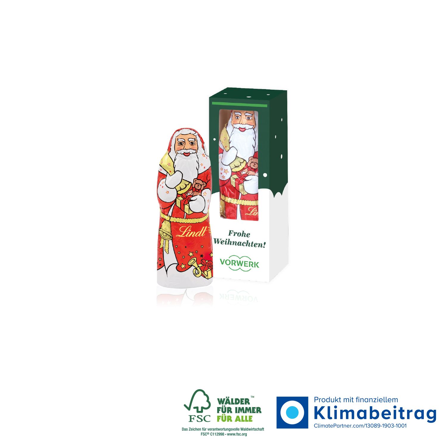 Weihnachtsmann von Lindt 10 g, inkl. 4-farbigem Druck Weihnachtsmann von Lindt 10 g, inkl. 4-farbigem Druck