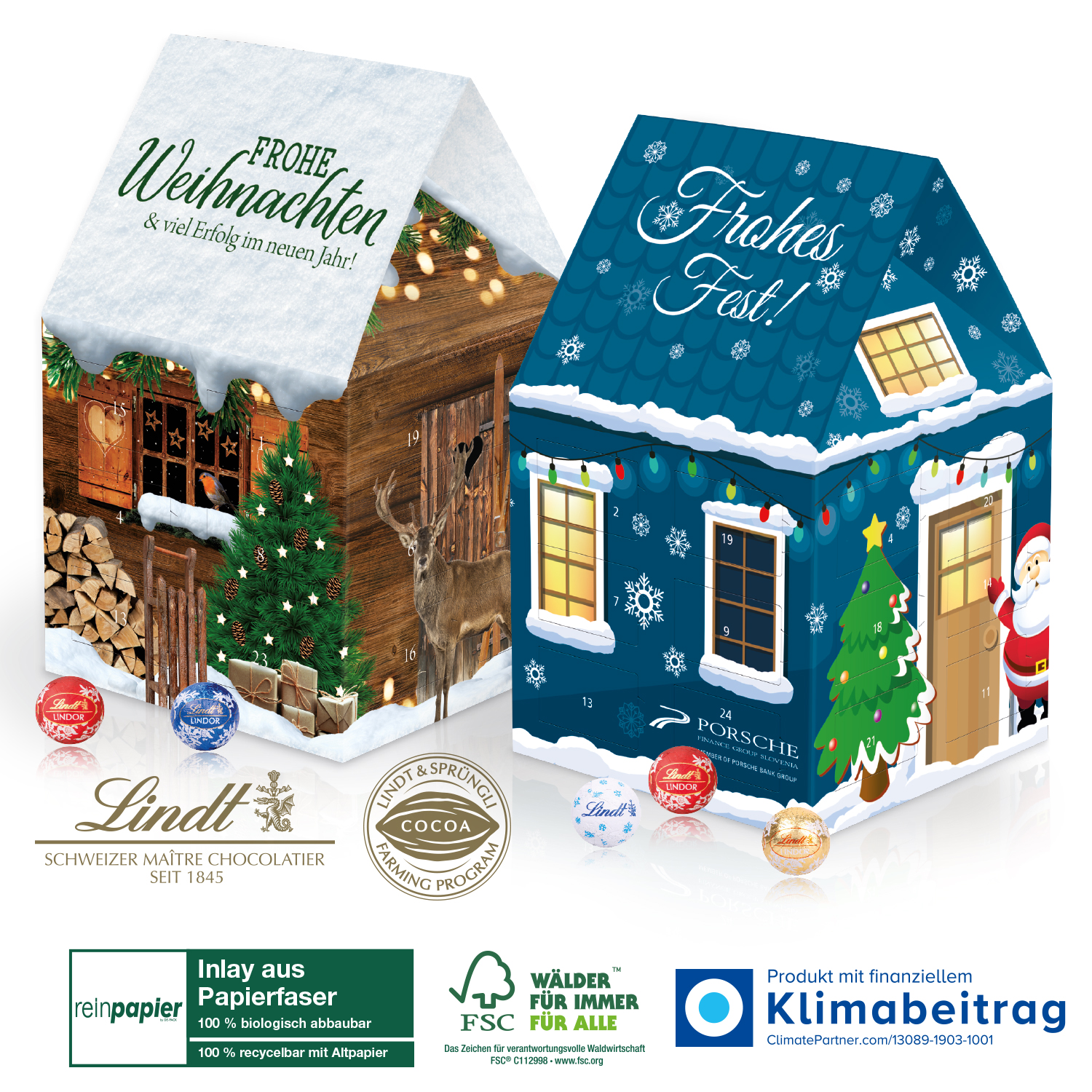 Adventshaus Lindt „Edition“ Organic, inkl. 4-farbigem Druck Adventshaus Lindt „Edition“ Organic, inkl. 4-farbigem Druck