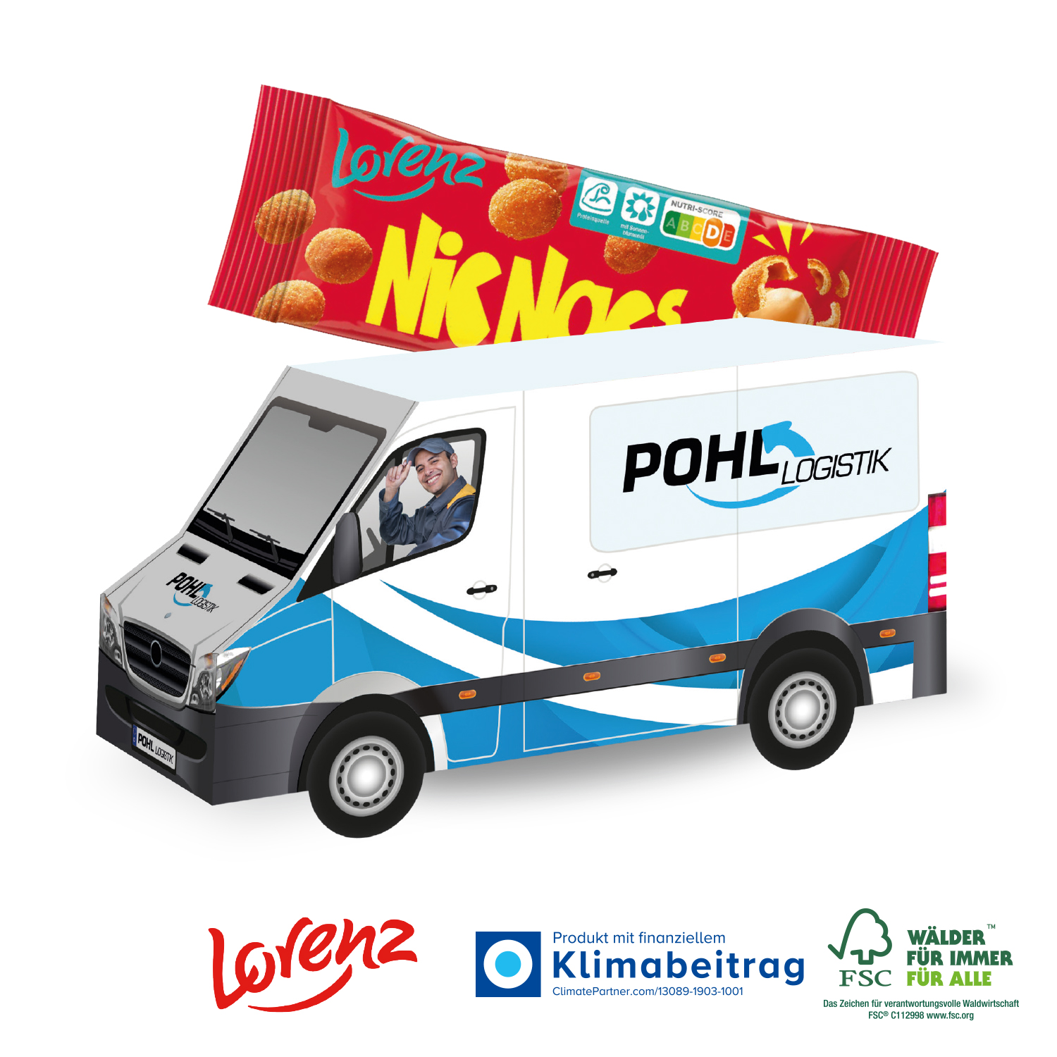 3D Präsent Transporter Lorenz Nic Nac´s, inkl. 4-farbigem Druck 3D Präsent Transporter Lorenz Nic Nac´s, inkl. 4-farbigem Druck