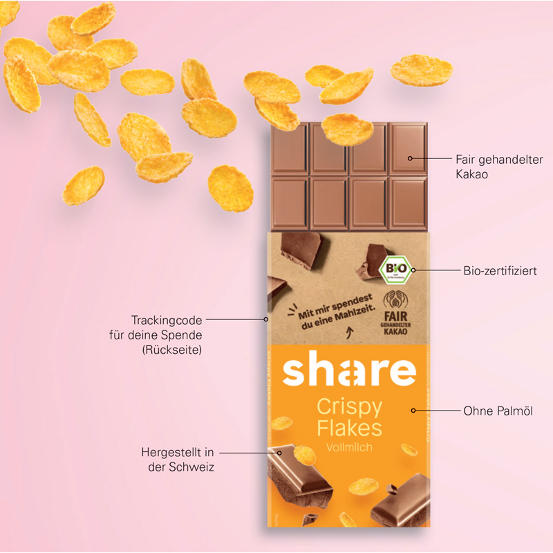 share BIO-Schokolade 100 g, inkl. 4-farbigem Druck share BIO-Schokolade 100 g, inkl. 4-farbigem Druck