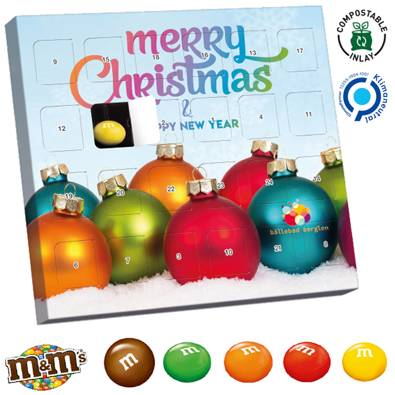 XS Adventskalender M&Ms, inkl. 4-farbigem Druck XS Adventskalender M&Ms, inkl. 4-farbigem Druck