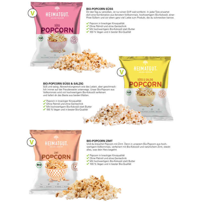 Klappschachtel Bio-Popcorn, inkl. 4-farbigem Druck Klappschachtel Bio-Popcorn, inkl. 4-farbigem Druck