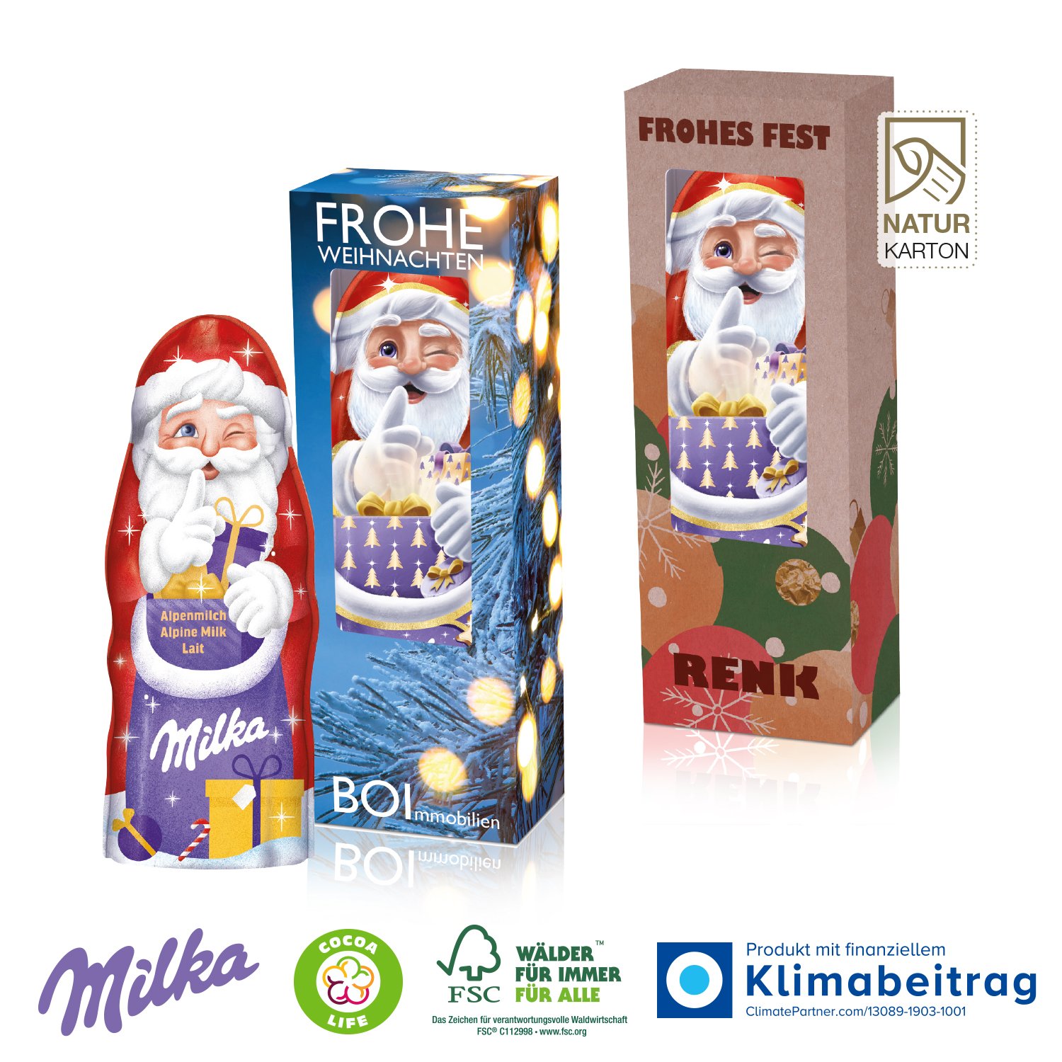 Milka Weihnachtsmann 45 g, inkl. 4-farbigem Druck Milka Weihnachtsmann 45 g, inkl. 4-farbigem Druck