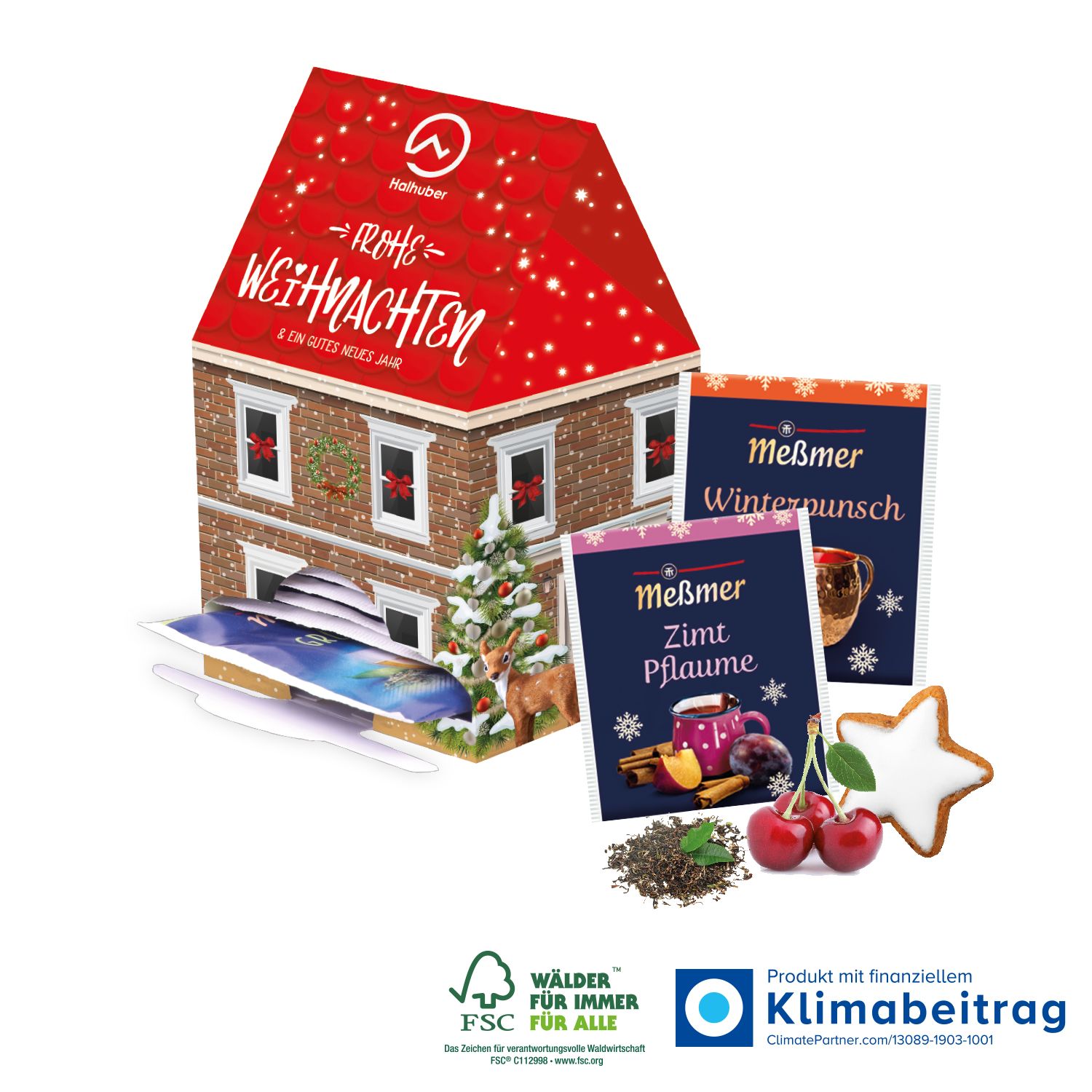 Tee-Haus Mini Weihnachten, inkl. 4-farbigem Druck