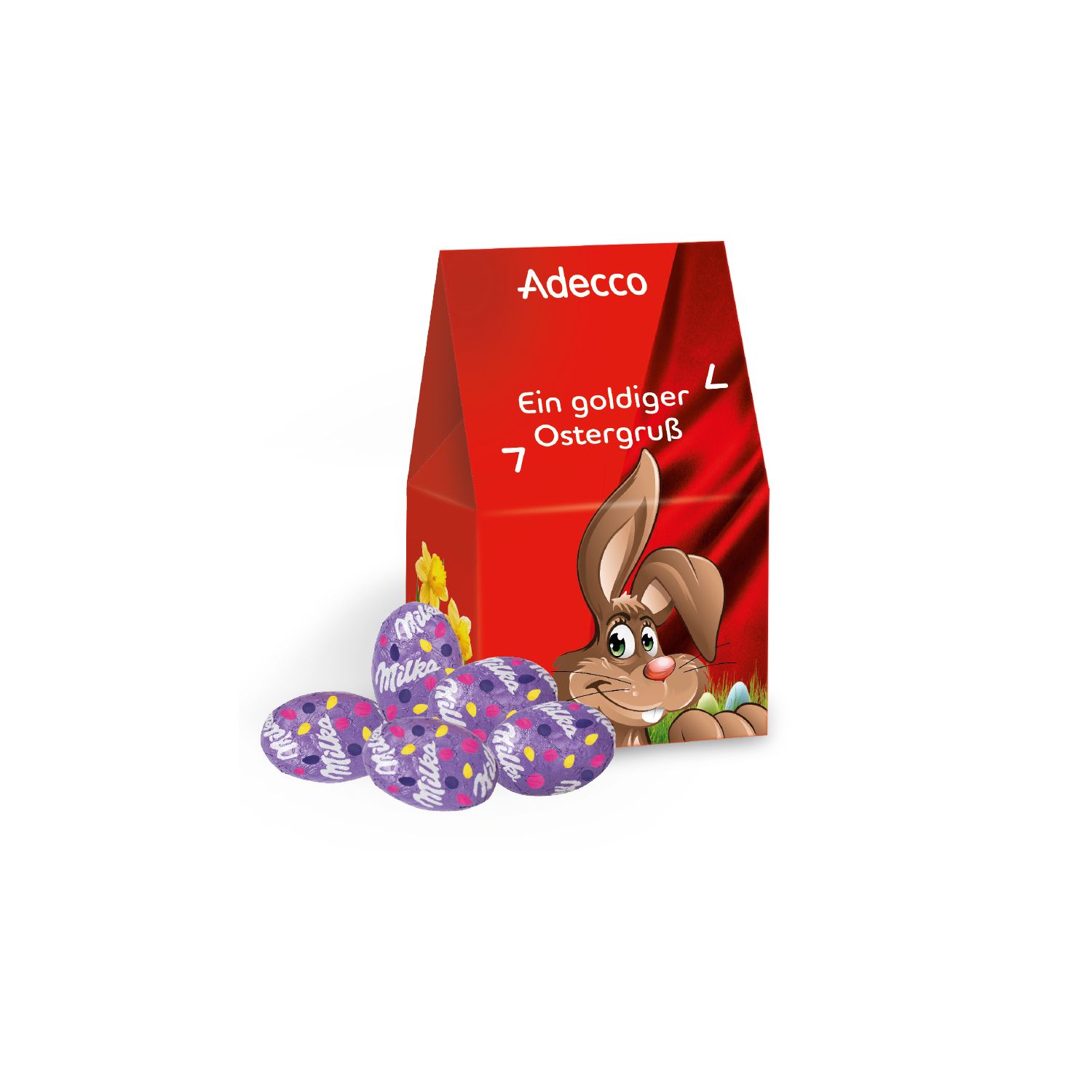 Businesspräsent „Selection Mini“ mit Milka Alpenmilch Ostereier, inkl. 4-farbigem Druck Businesspräsent „Selection Mini“ mit Milka Alpenmilch Ostereier, inkl. 4-farbigem Druck