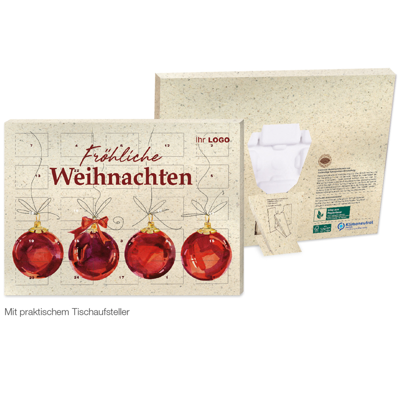 Adventskalender Organic aus Graspapier Lindt Schokolade Gourmet Edition, inkl. 4-farbigem Druck Adventskalender Organic aus Graspapier Lindt Schokolade Gourmet Edition, inkl. 4-farbigem Druck