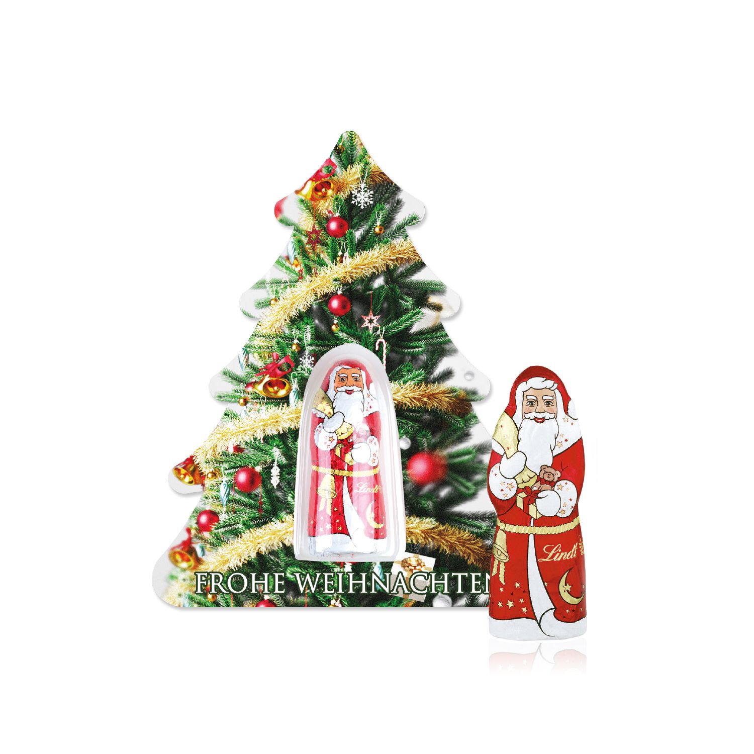 Schokokarte Weihnachtsbaum mit Lindt, inkl. 4-farbigem Druck Schokokarte Weihnachtsbaum mit Lindt, inkl. 4-farbigem Druck