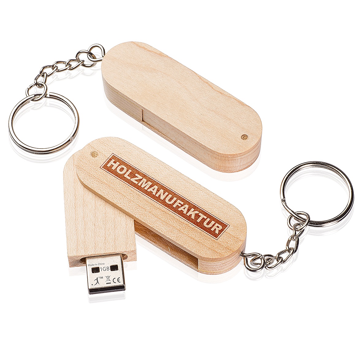 USB Stick Expert Maple Werbeartikel USB Stick "Holz Robin", inkl. Druck