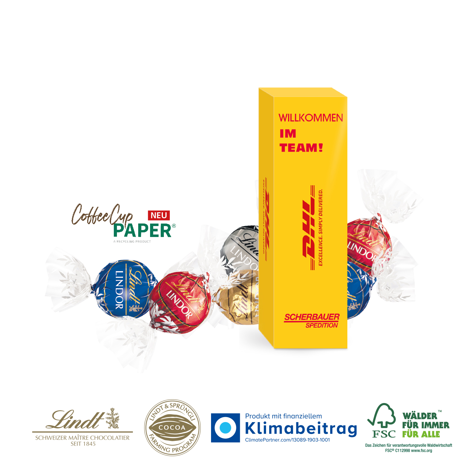 Lindor Präsent „Happiness“, inkl. 4-farbigem Druck Lindor Präsent „Happiness“, inkl. 4-farbigem Druck