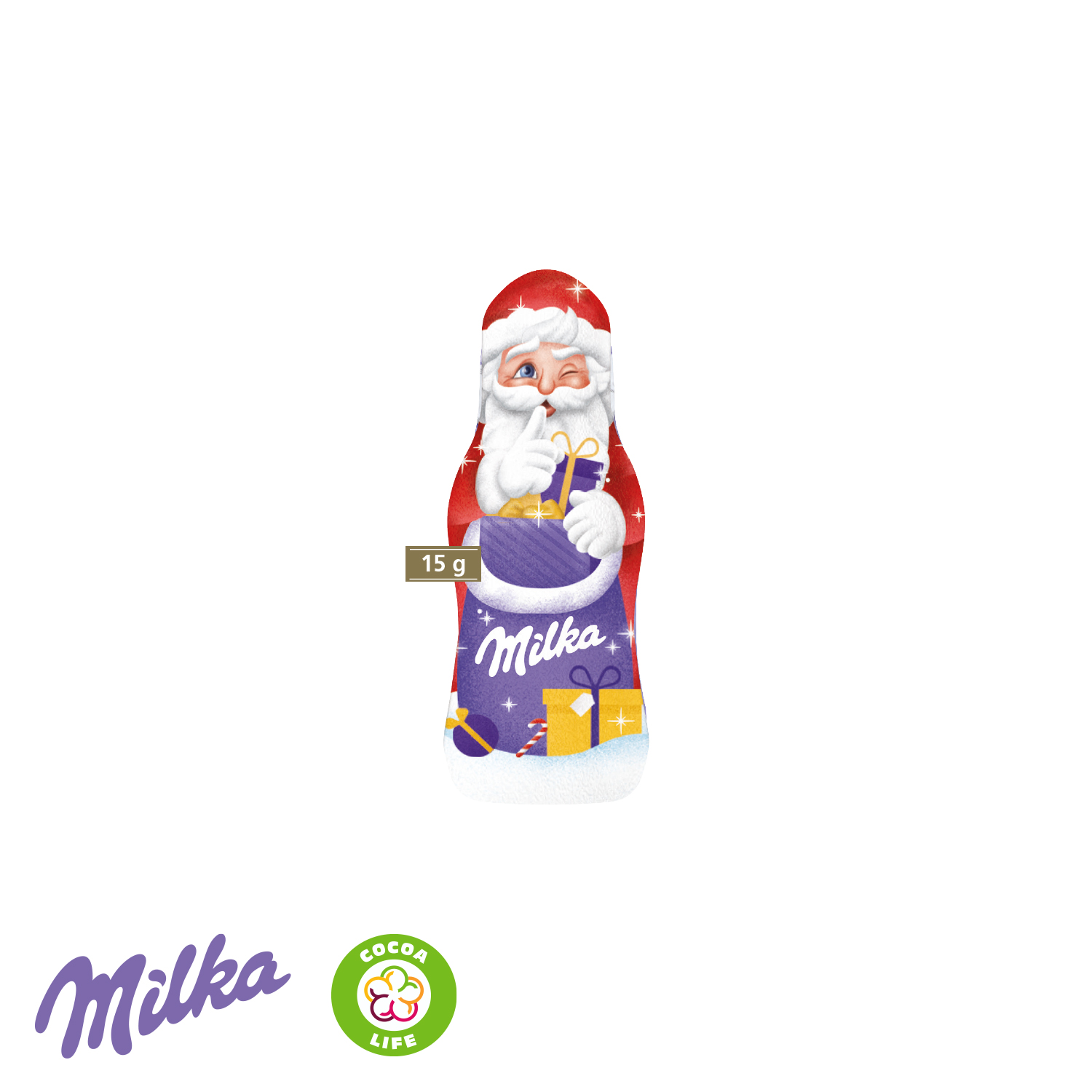 Milka Weihnachtsmann 15 g, inkl. 4-farbigem Druck