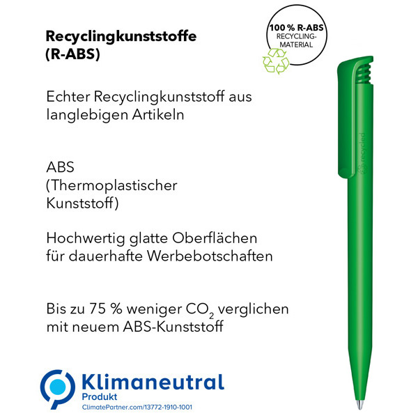 Kugelschreiber Super Hit Matt Recycled, inkl. Druck Kugelschreiber Super Hit Matt Recycled, inkl. Druck