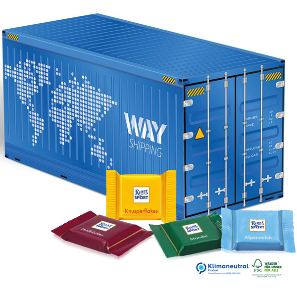 3D Weihnachts-Container Ritter SPORT, inkl. 4-farbigem Druck
