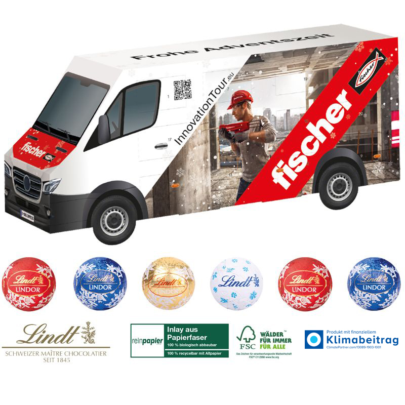 3D Adventskalender Lindt Transporter Organic, inkl. 4-farbigem Druck 3D Adventskalender Lindt Transporter Organic, inkl. 4-farbigem Druck