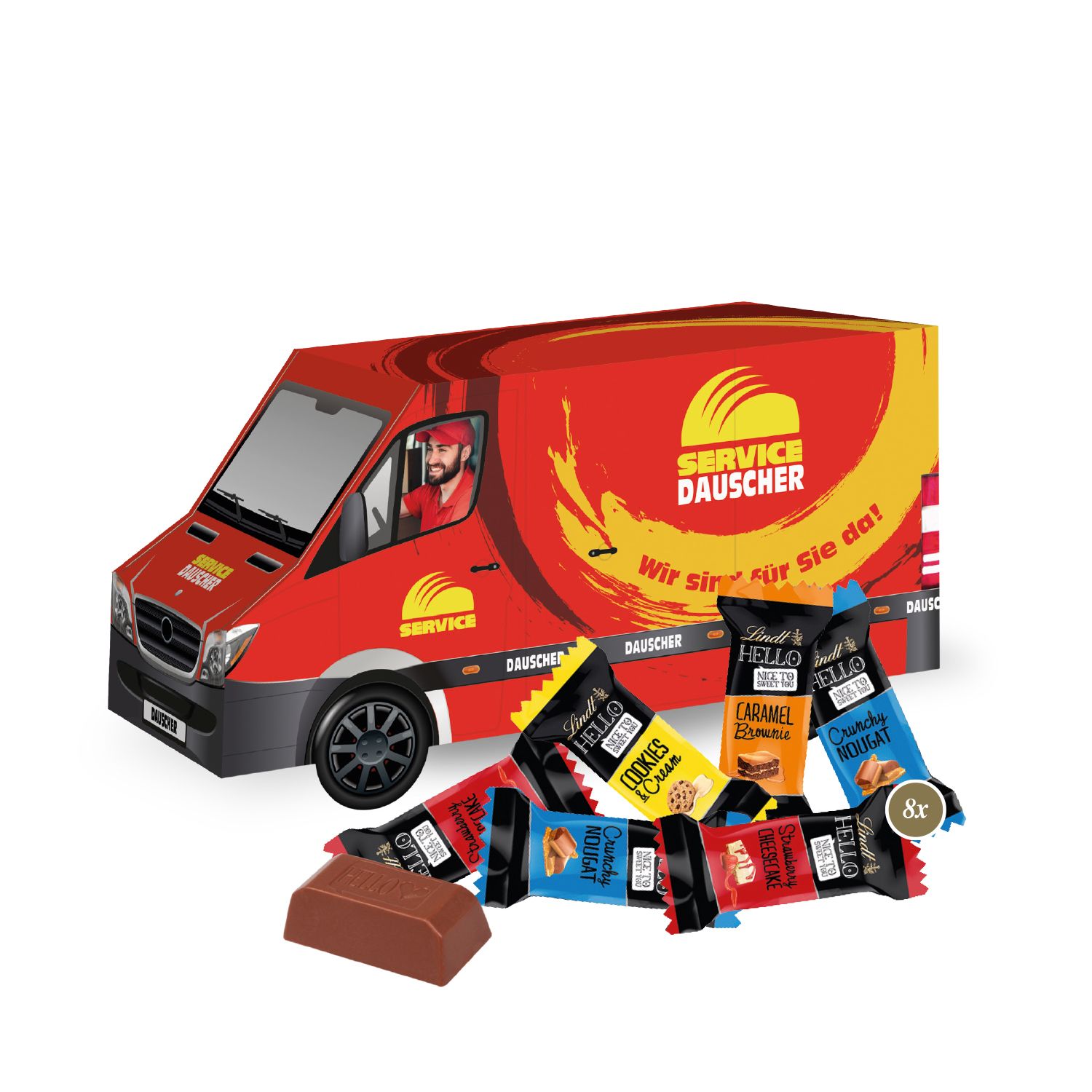 3D Präsent Transporter Lindt HELLO Mini, inkl. 4-farbigem Druck