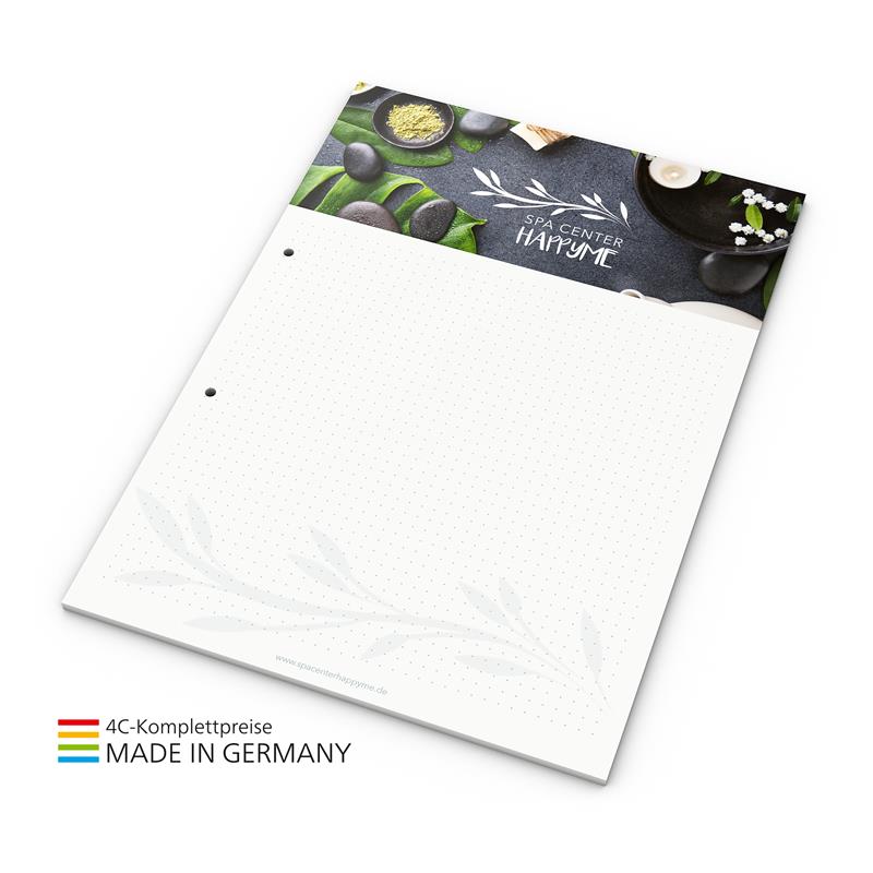 Schreibblock DIN A5 green+blue, inkl. 4-farbigem Digitaldruck