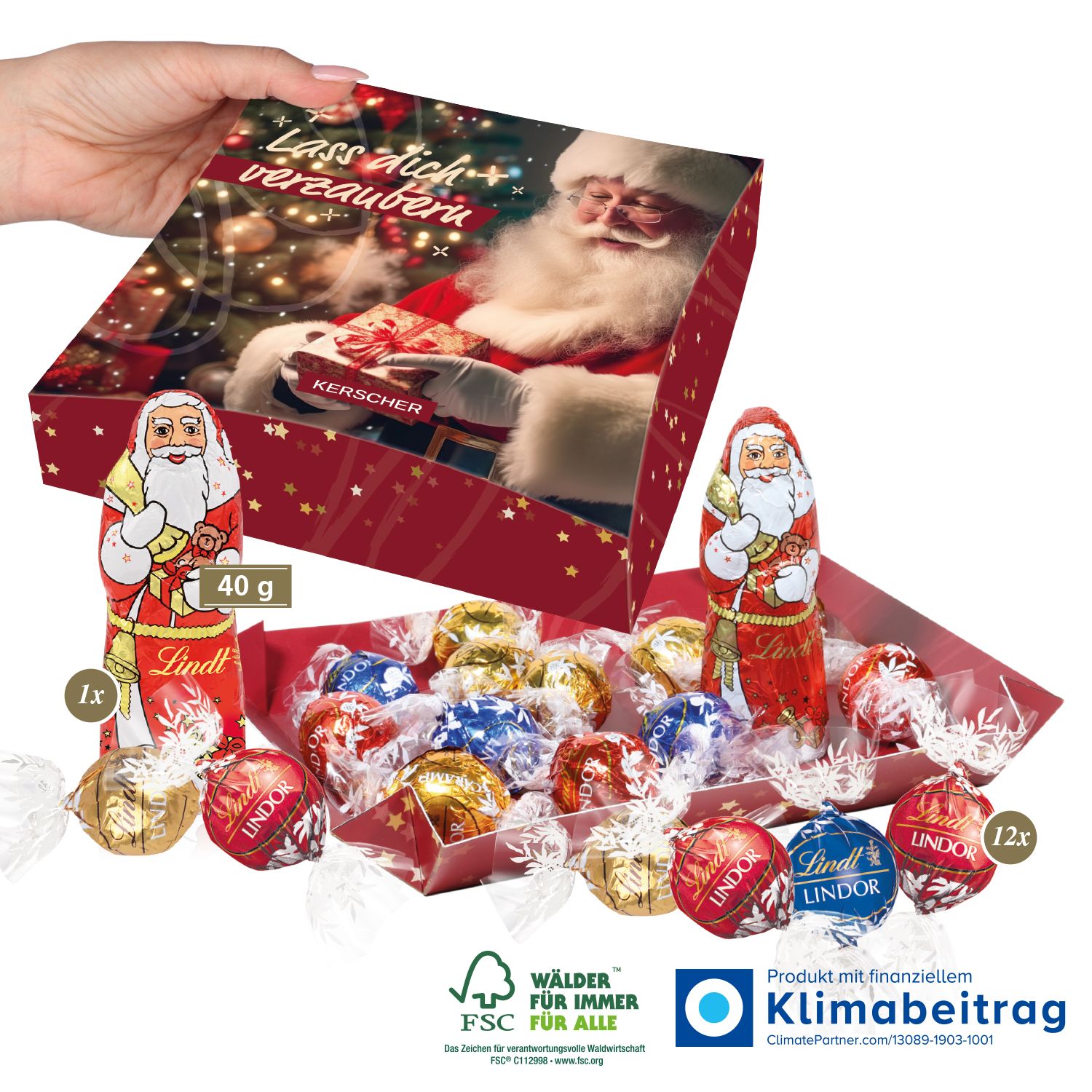 Feine Editionsmischung mit Lindt Schokolade, inkl. 4-farbigem Druck