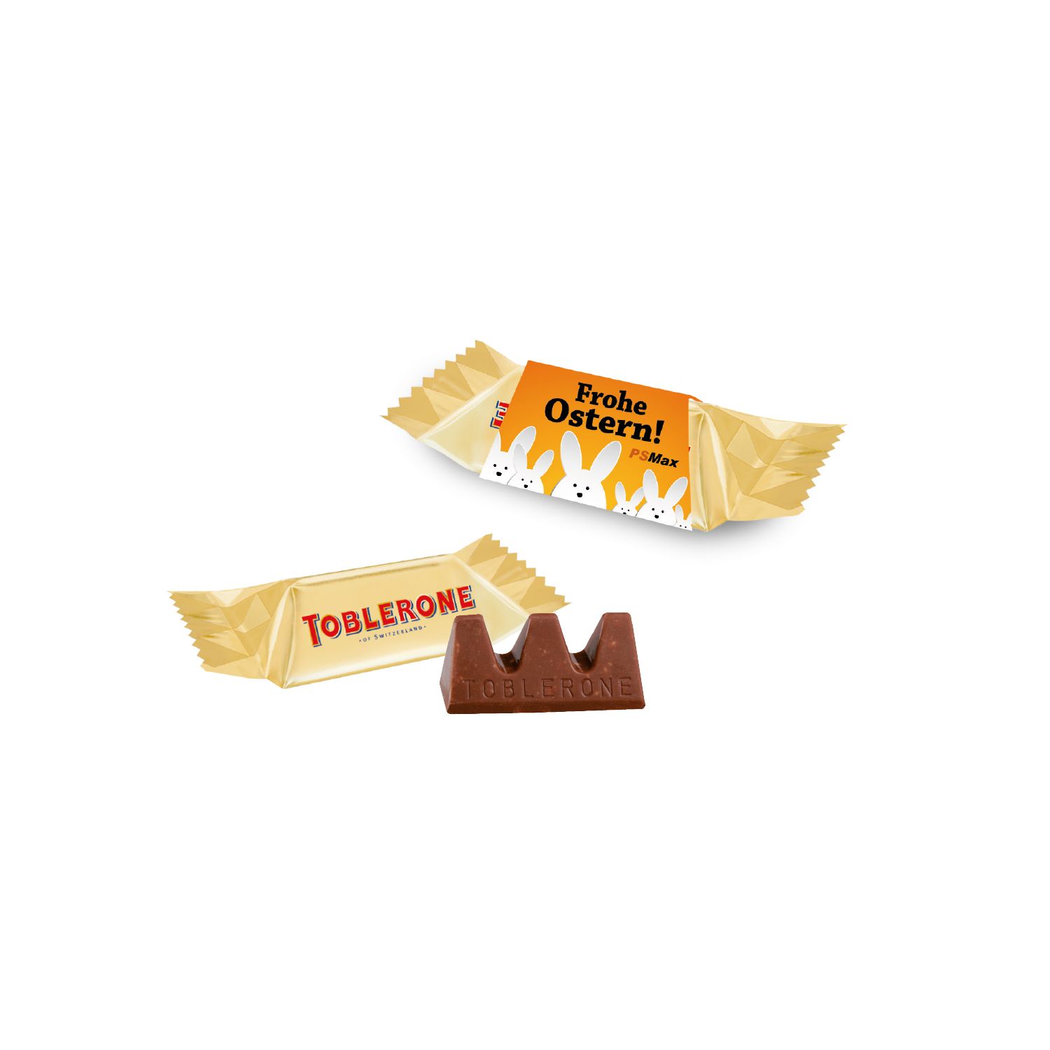Oster-TOBLERONE Mini im Werbeschuber, inkl. 4-farbigem Druck Oster-TOBLERONE Mini im Werbeschuber, inkl. 4-farbigem Druck