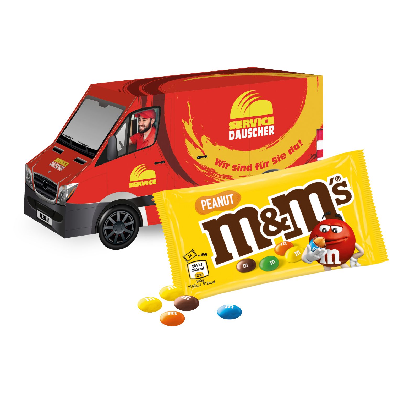 3D Präsent Transporter M&M´s, inkl. 4-farbigem Druck