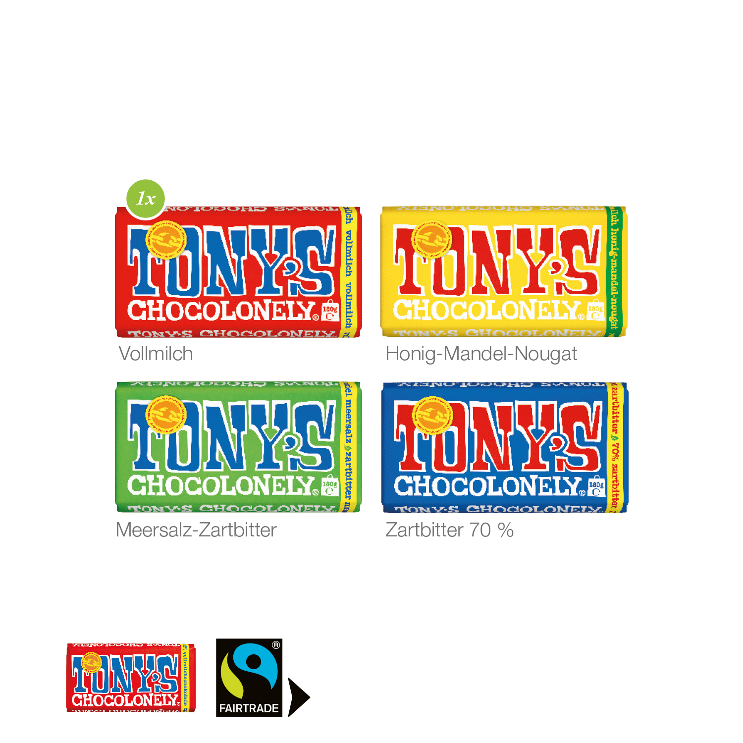 Tony´s Schokoladentafel 180g, inkl. 4-farbigem Druck Tony´s Schokoladentafel 180g, inkl. 4-farbigem Druck