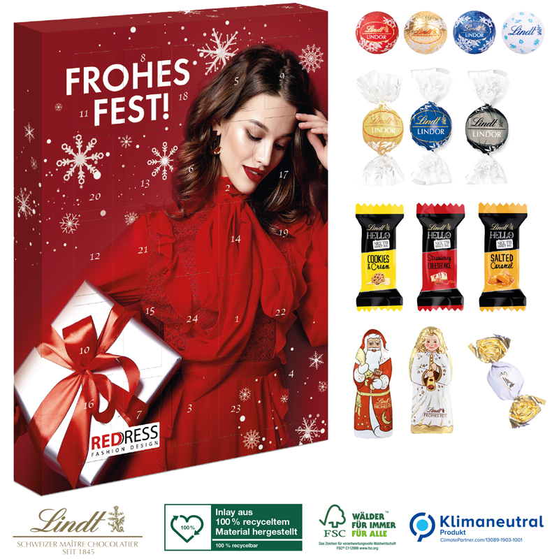 Adventskalender Lindt Premium-Selection, inkl. 4-farbigem Druck