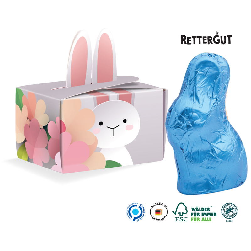 Geschenkbox Mini Hasenohren Rettergut, inkl. 4-farbigem Druck