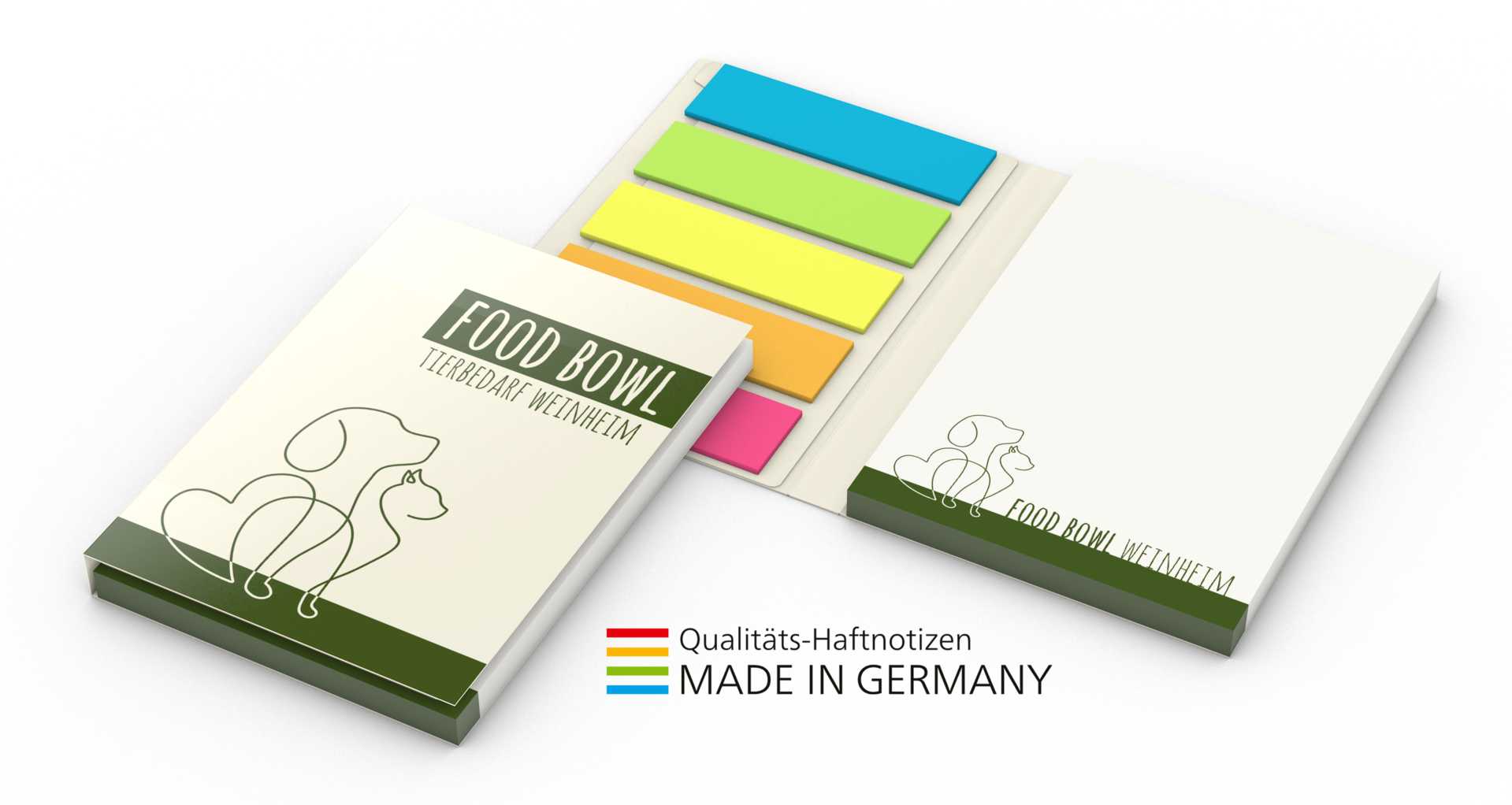 Bern Haftnotiz green+blue, inkl. 4-farbigem Druck