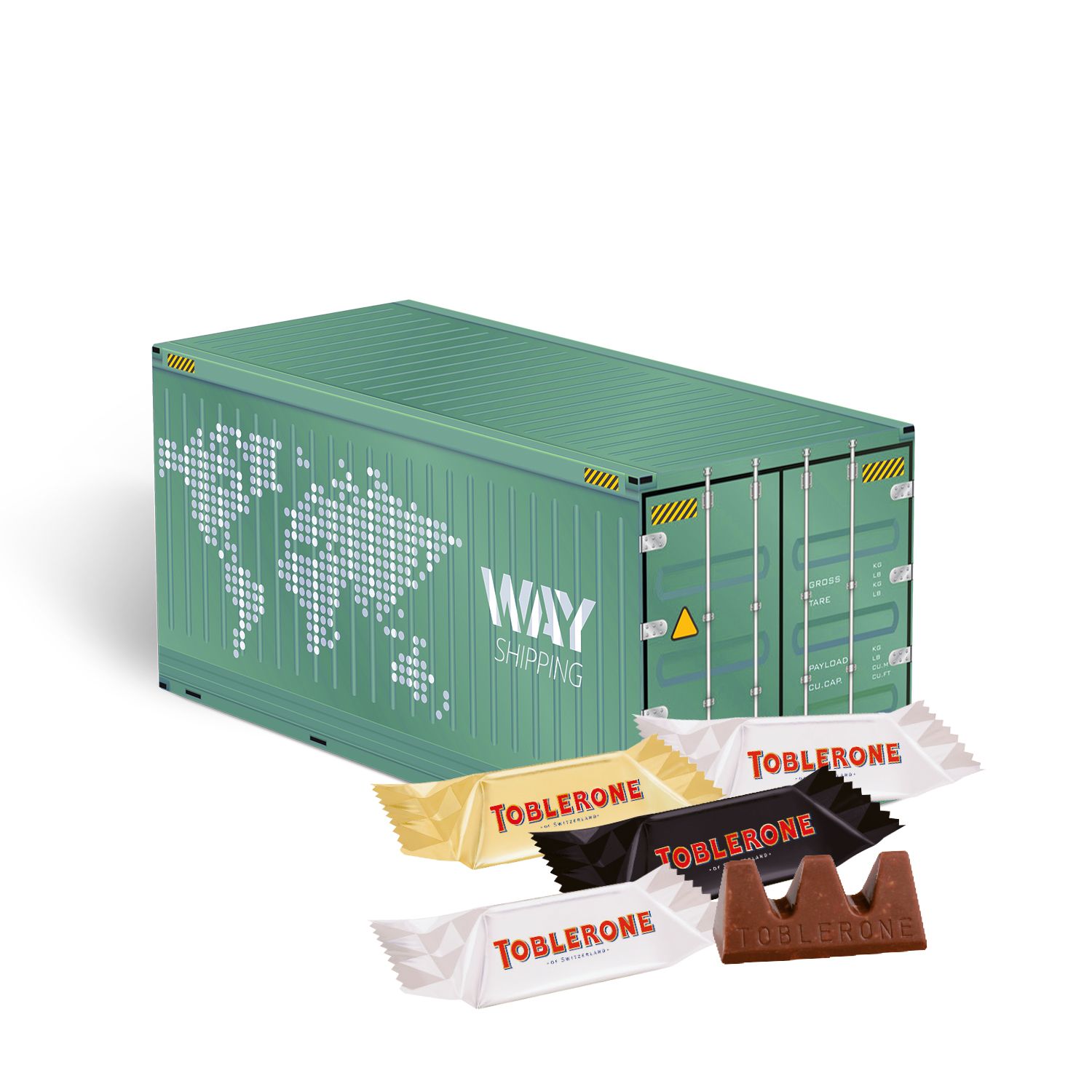 3D Weihnachts-Container Toblerone, inkl. 4-farbigem Druck